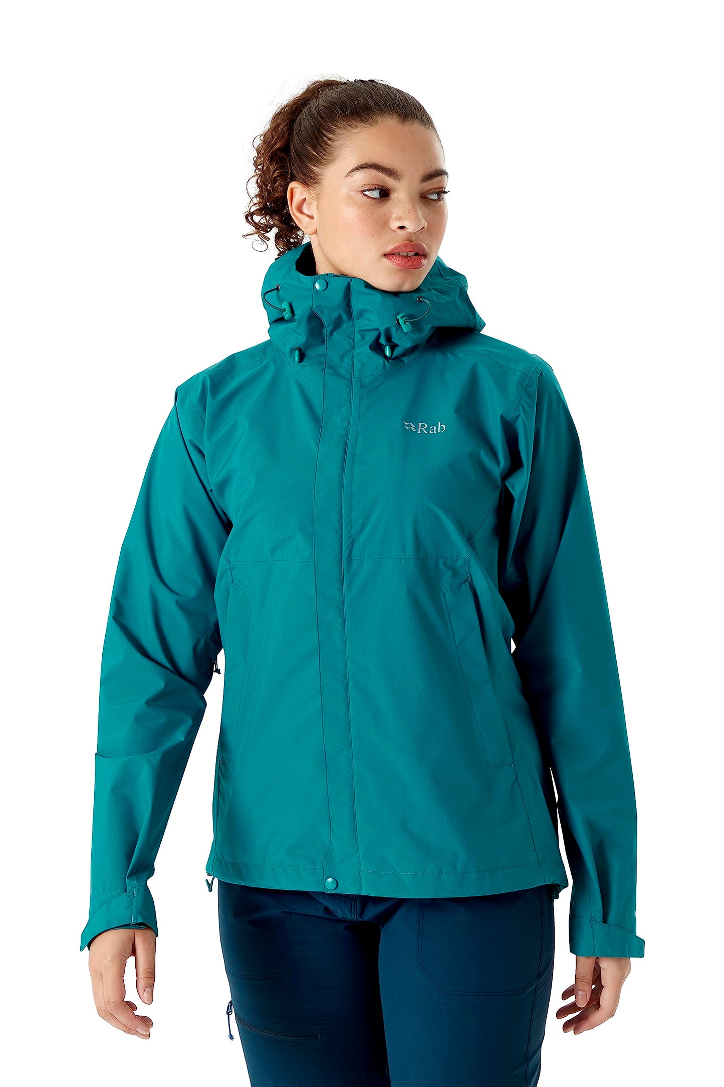 Rab Women's Downpour Eco Waterproof Breathable Jacket for Hiking, Trekking, & Climbing