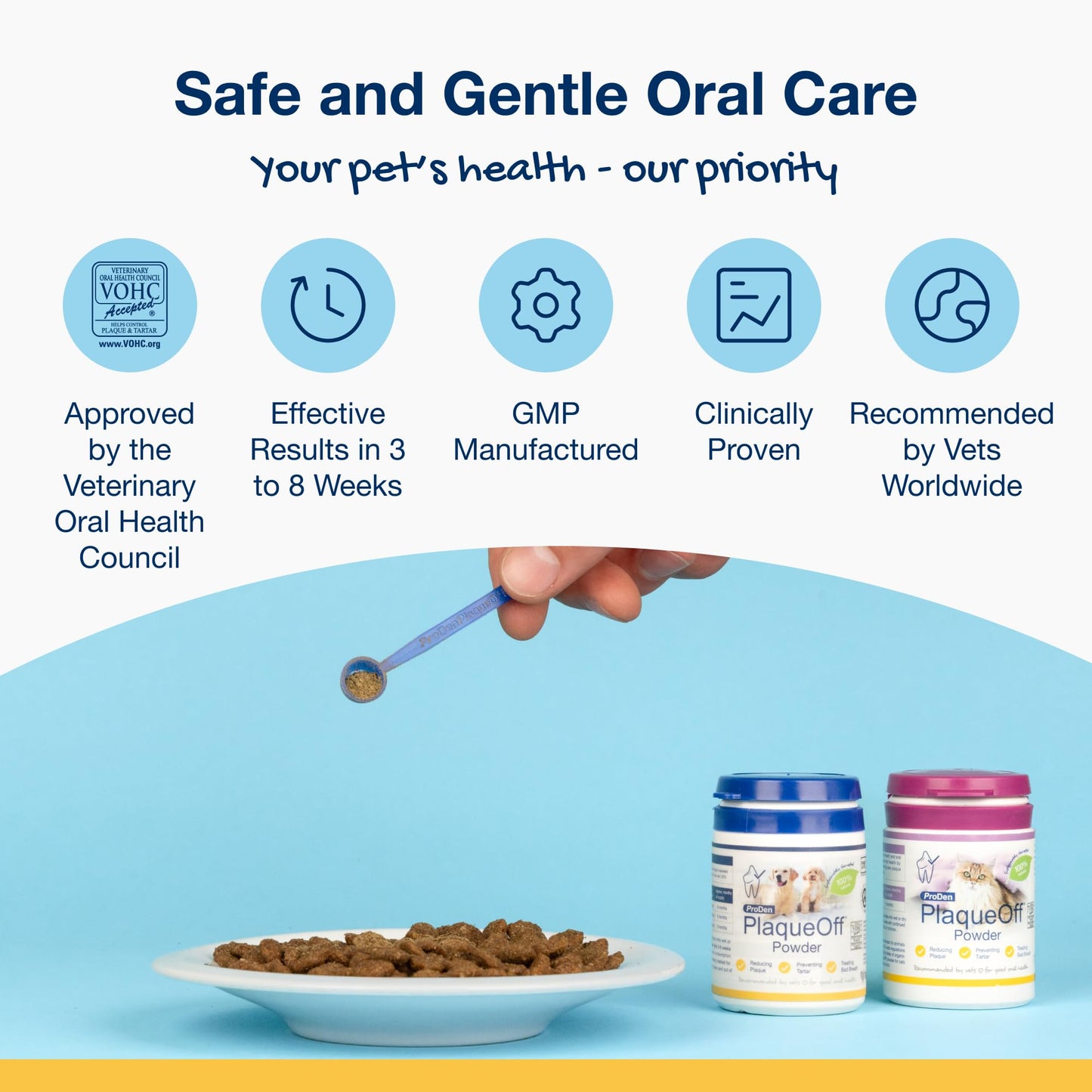 ProDen PlaqueOff Powder for Dogs & Cats, Tartar & Bad Breath Remover with 100% Natural Teeth Plaque Remover 180 g