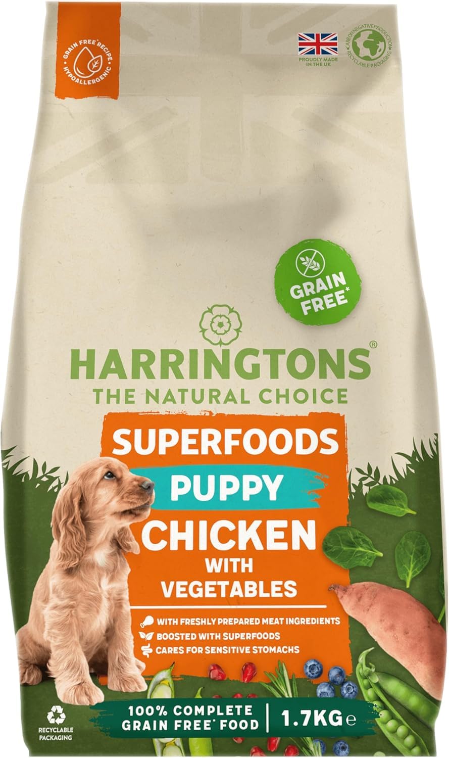 Harringtons Superfoods Complete Grain Free Hypoallergenic Dry Adult Dog Food - Made with All Natural Ingredients
