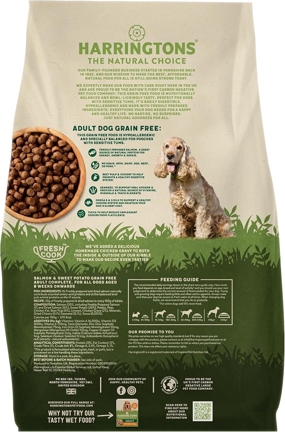 Harringtons Superfoods Complete Grain Free Hypoallergenic Dry Adult Dog Food - Made with All Natural Ingredients