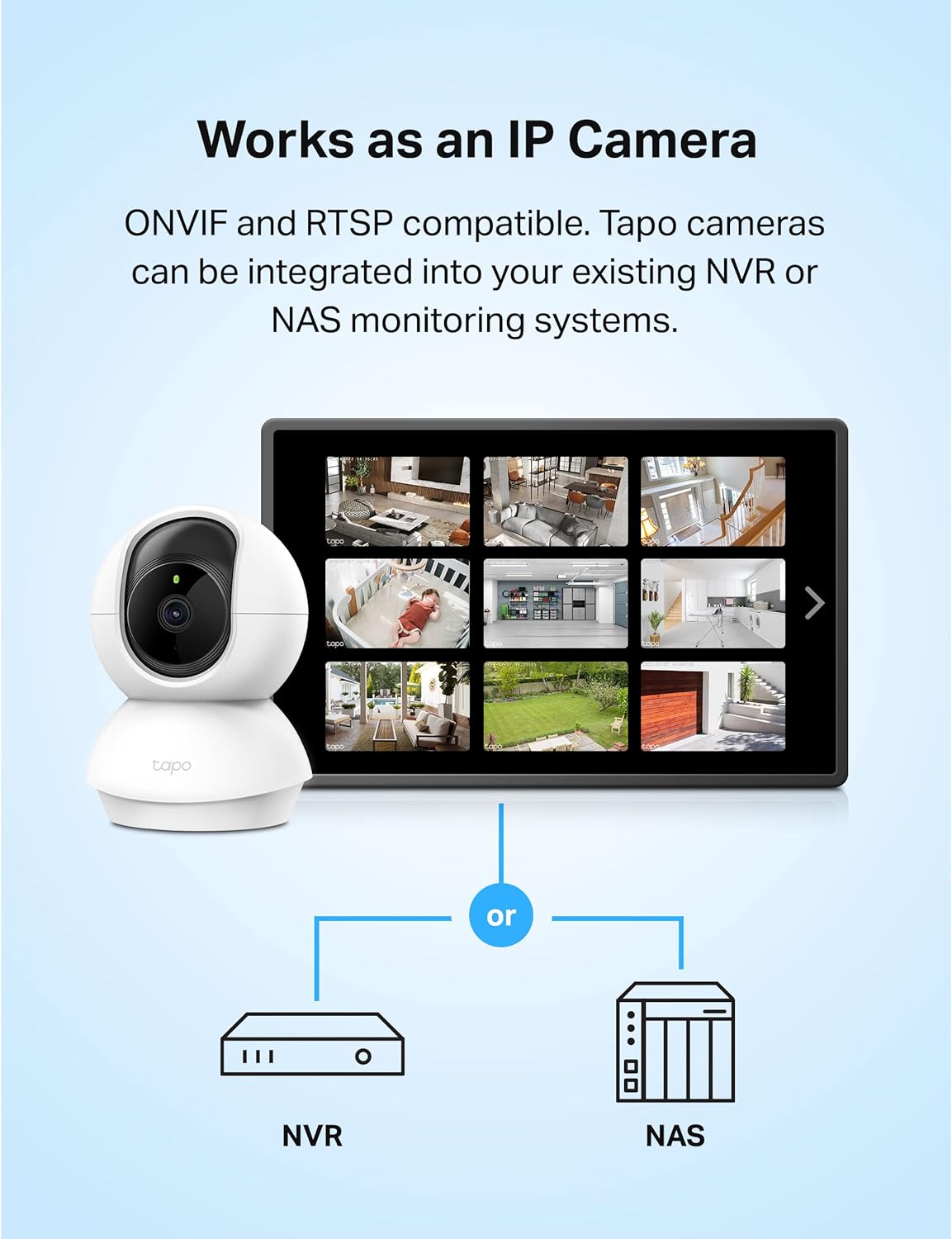Tapo C210 2K 3MP Pan/Tilt Indoor Camera House Security Camera, WiFi Camera, No Monthly Fee, AI Detection, Dog Puppy Camera, Baby Camera Monitor, 360° View, Night Vision, Works with Alexa & Google