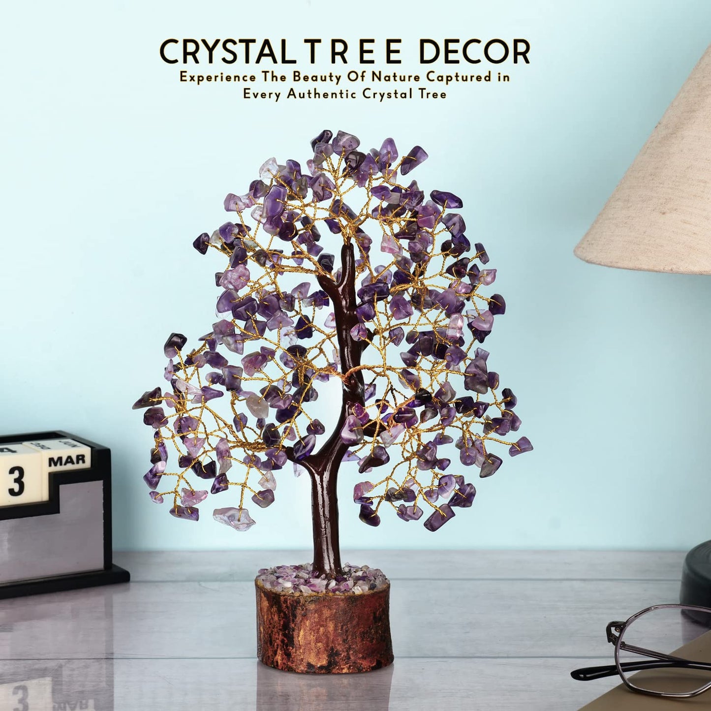NARIBABU Rose Quartz Crystal Tree - Pink Tree - Gemstone Bonsai Tree - Desk Decorations For Women Office - Witchy Gifts For Women - Gem Tree Crystals - Crystal Quartz Tree
