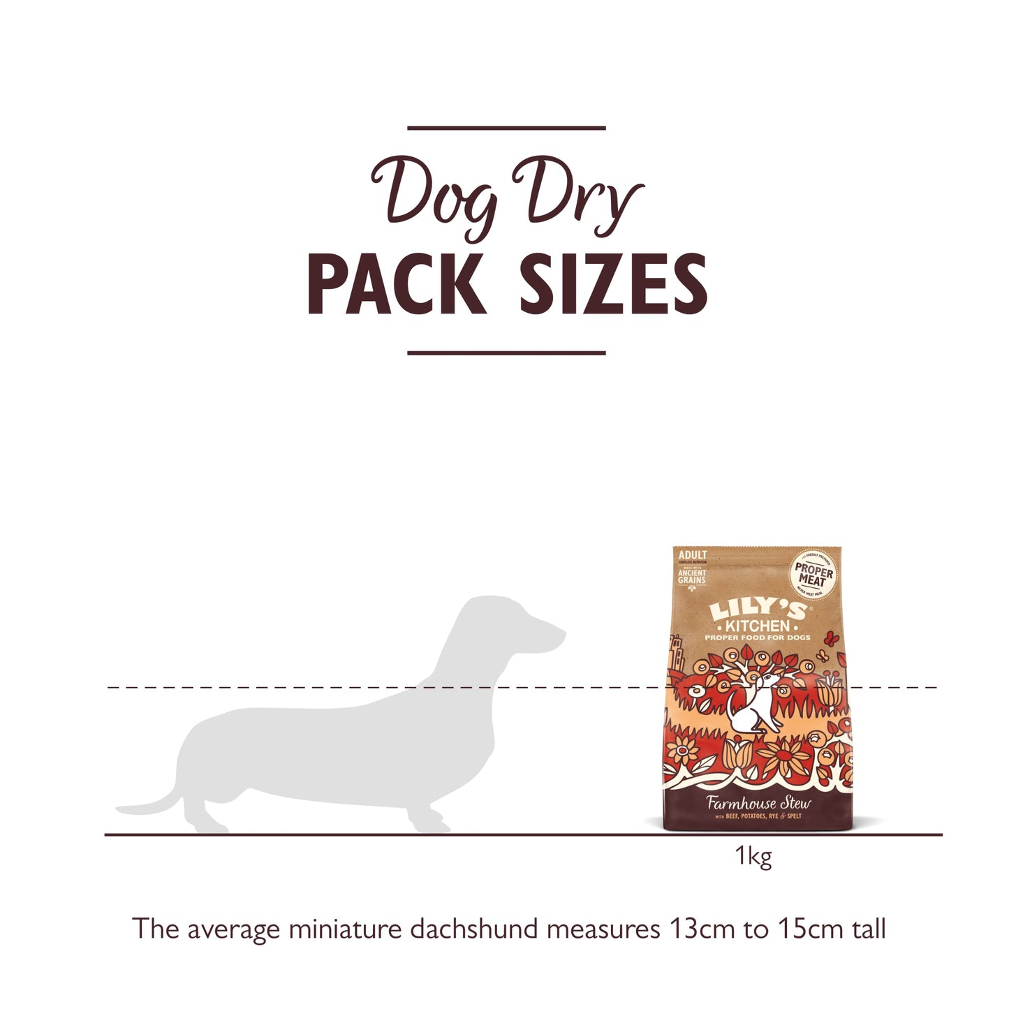 Lily’s Kitchen Made with Natural Ingredients Adult Dry Dog Food Beef Stew with Ancient Grains 1kg Bag