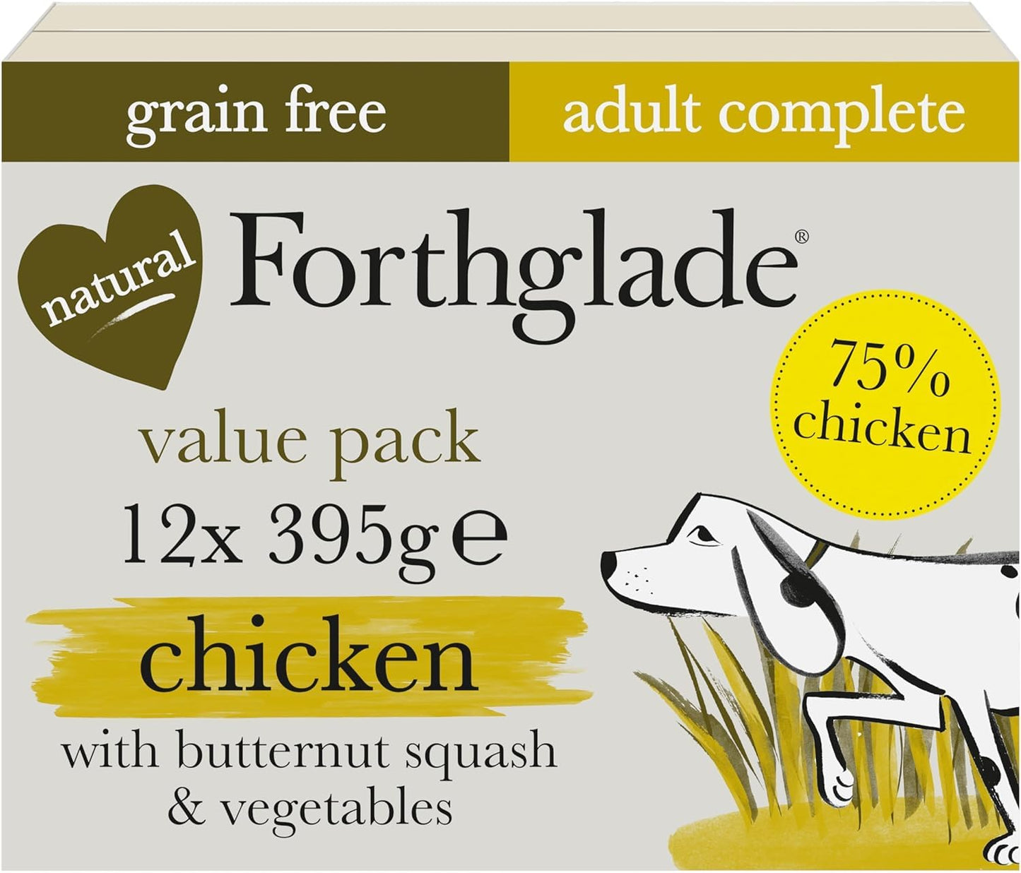 Forthglade Wet Dog Food Variety Pack - Grain Free & Hypoallergenic Dog Food, Adult 1 Year+, Turkey, Lamb & Duck with Vegetables, Complete Stomach Sensitive Meals, Natural Ingredients