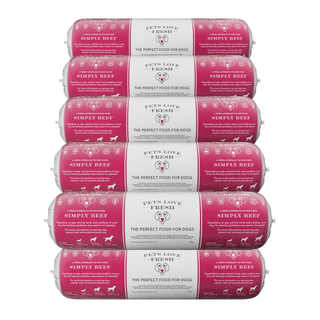 Healthy & Tasty Fresh Dog Food by Pets Love Fresh - 100% Natural - Real British Meat - Zero Preservatives - SimHealthy & Tasty Fresh Dog Food by Pets Love Fresh - 100% Natural - Real British Meat - Zero Preservatives - Simply Chicken (5 x 600g chub rolls)
