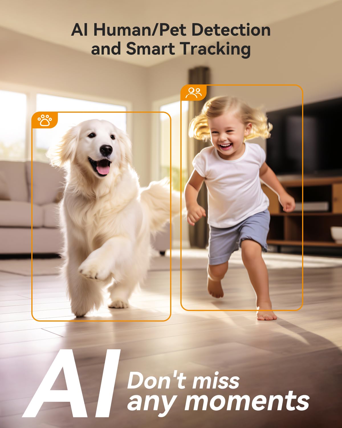 Imou Dual-Lens 2K+2K Indoor Security Camera, House Security Camera 360°Full Coverage, Pet Baby Camera with APP, Color Night Vision, Human/Pet/Sound/Motion Detection, Siren Spotlight, 2.4GHz Only