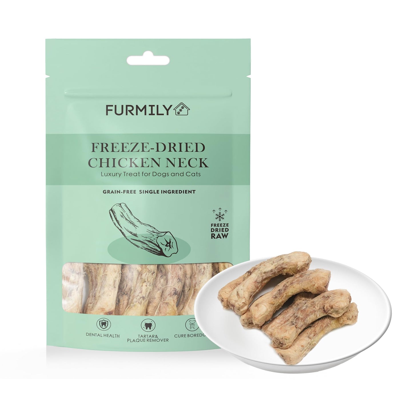 Freeze-Dried Chicken Pet Treats by FURMILY 40g, for Cat & Dog, Food Topper, Natrual, No Additive, 100% Chicken, Freeze-dried to protect nutrition, High protein, Healthy, Easy Digestion