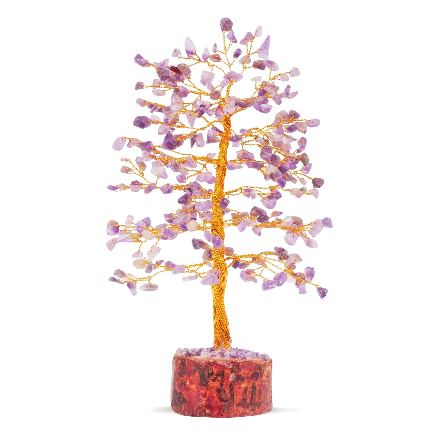 Tree of Life Gemstone Bonsai - Artificial Home and Office Decor, Spiritual Gift With Chakra Stones, Love Stone, Positive Energy - Crystal Rose Quartz
