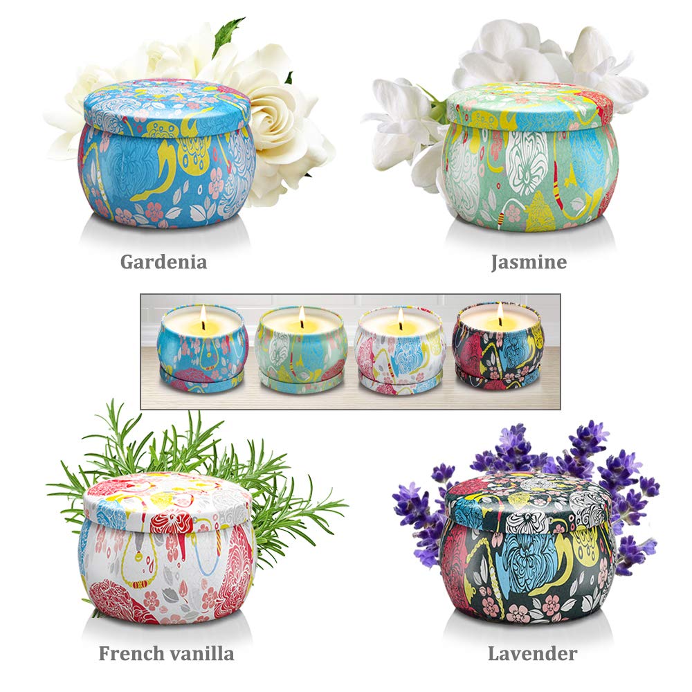 Yinuo Mirror Gifts for Women, 24 x 70 g Scented Candles Gift Set for Women, Soy Wax Aromatherapy Candles for Christmas, Birthday, Mother's Day, Valentine's Day, Bathroom, Yoga