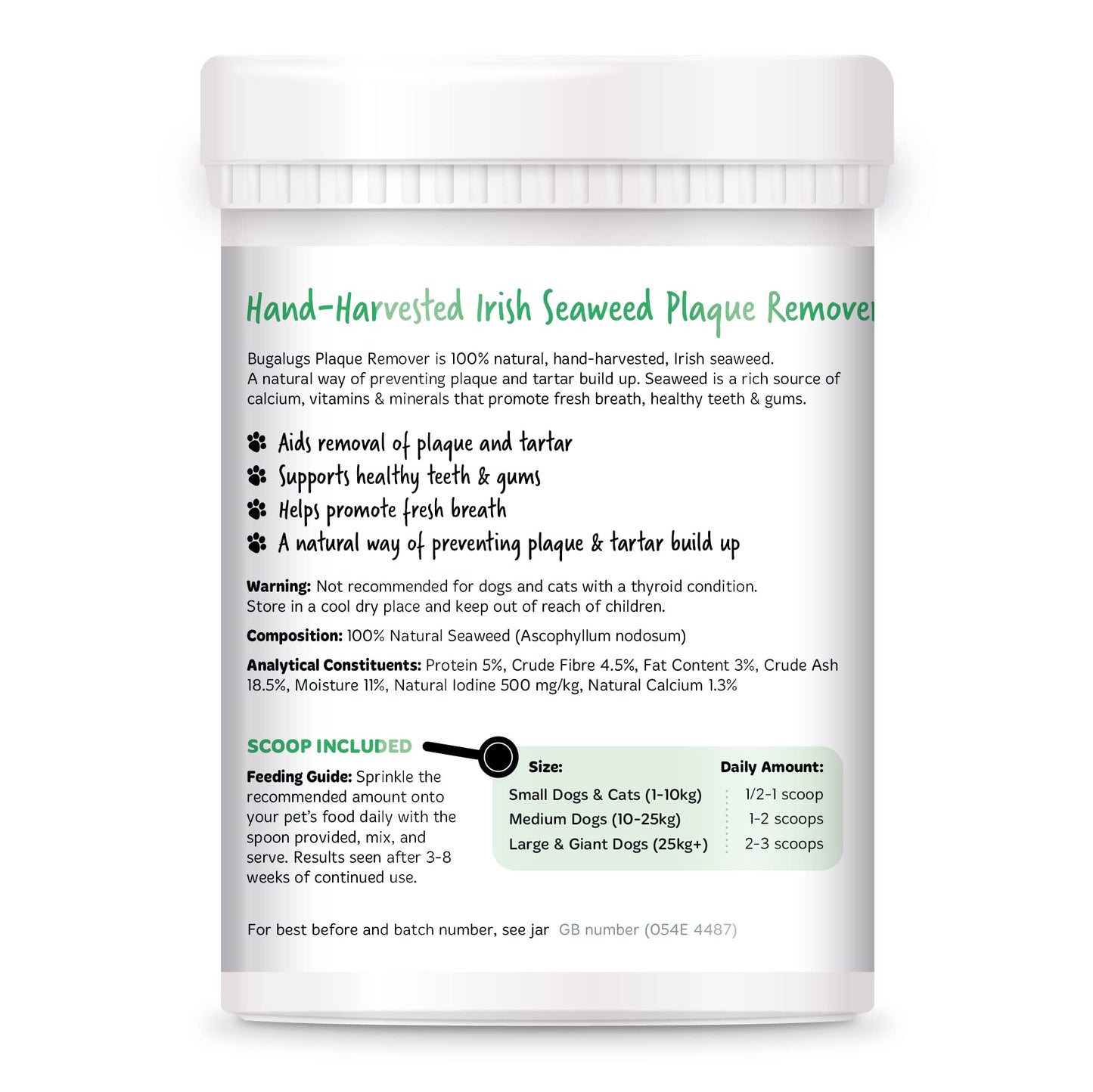BUGALUGS Plaque Off Remover for Dog 70g Teeth & Bad Breath 100% Natural | Plaque Off Dogs No Need for Dog Toothbrush or Dog Toothpaste | Remove Dog Bad Breath & Plaque Remover for Dogs & Cats (70g)