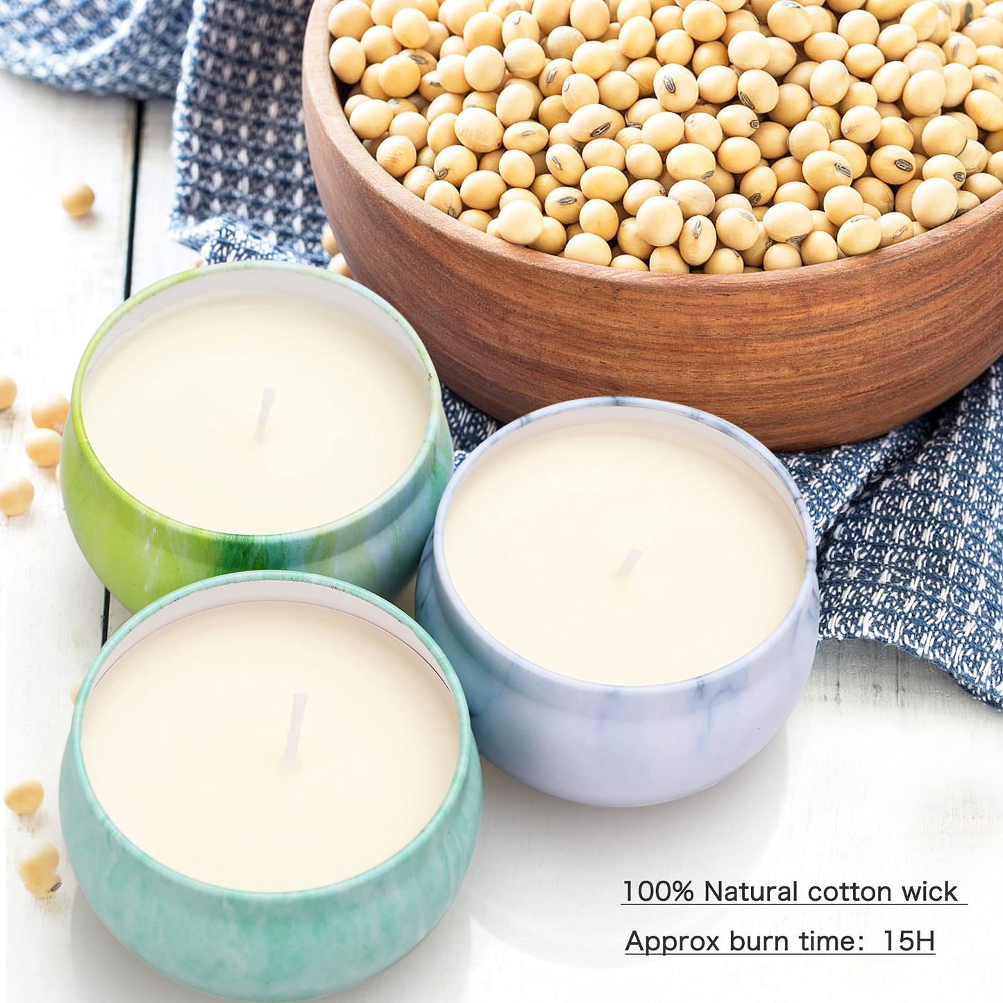 Yinuo Mirror Gifts for Women, 24 x 70 g Scented Candles Gift Set for Women, Soy Wax Aromatherapy Candles for Christmas, Birthday, Mother's Day, Valentine's Day, Bathroom, Yoga