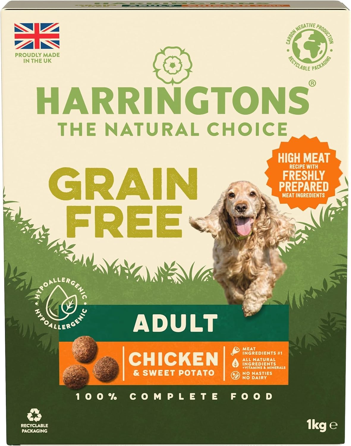 Harringtons Superfoods Complete Grain Free Hypoallergenic Dry Adult Dog Food - Made with All Natural Ingredients