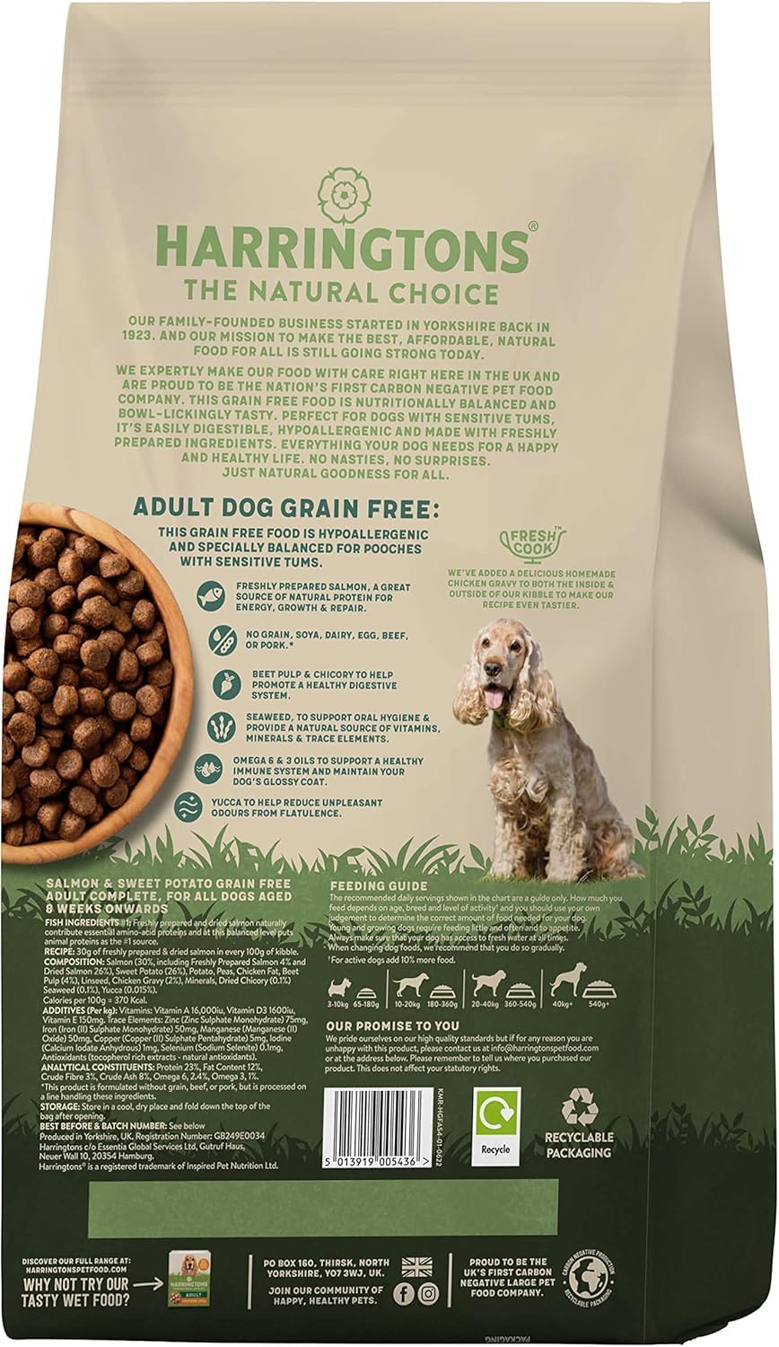 Harringtons Superfoods Complete Grain Free Hypoallergenic Dry Adult Dog Food - Made with All Natural Ingredients