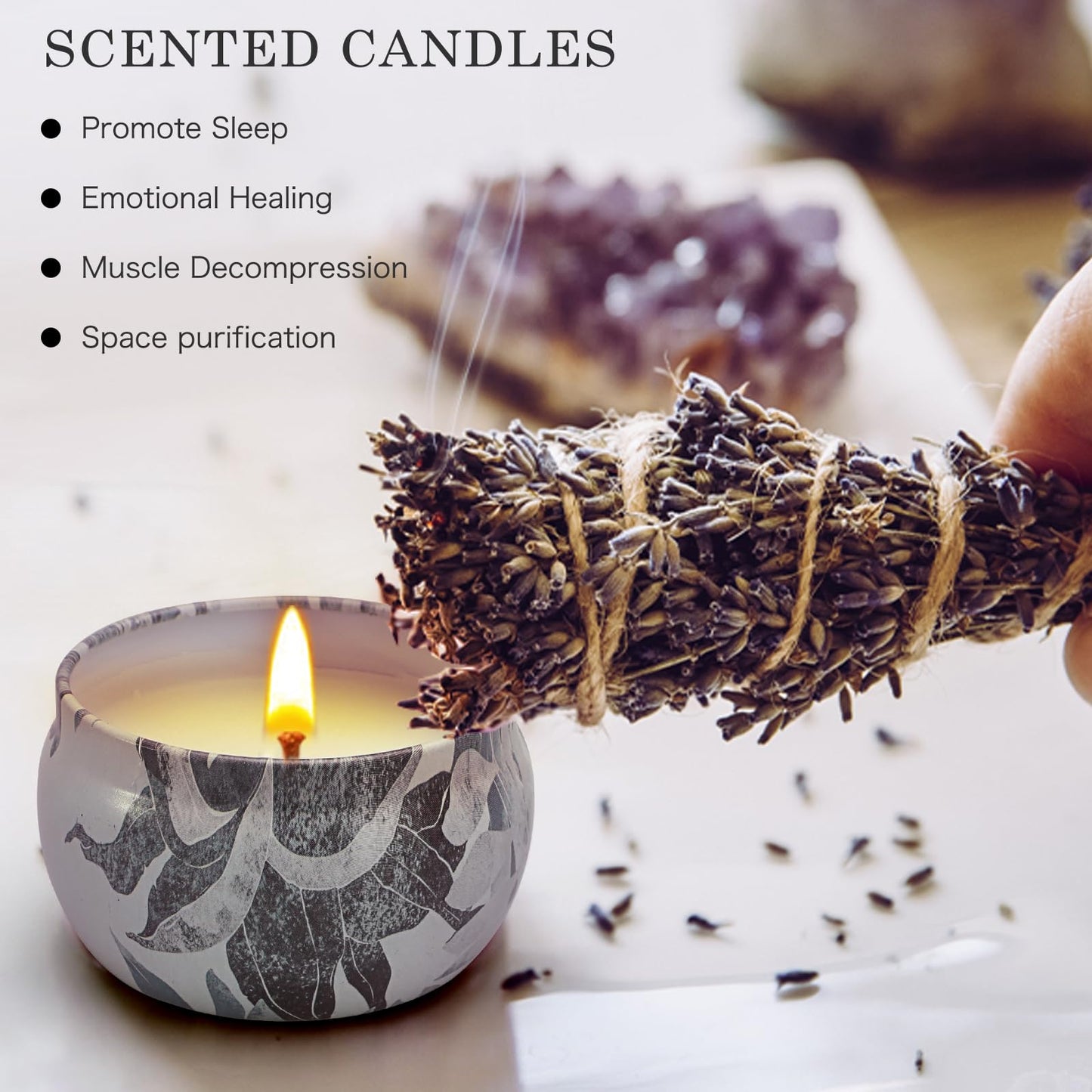 Yinuo Mirror Gifts for Women, 24 x 70 g Scented Candles Gift Set for Women, Soy Wax Aromatherapy Candles for Christmas, Birthday, Mother's Day, Valentine's Day, Bathroom, Yoga