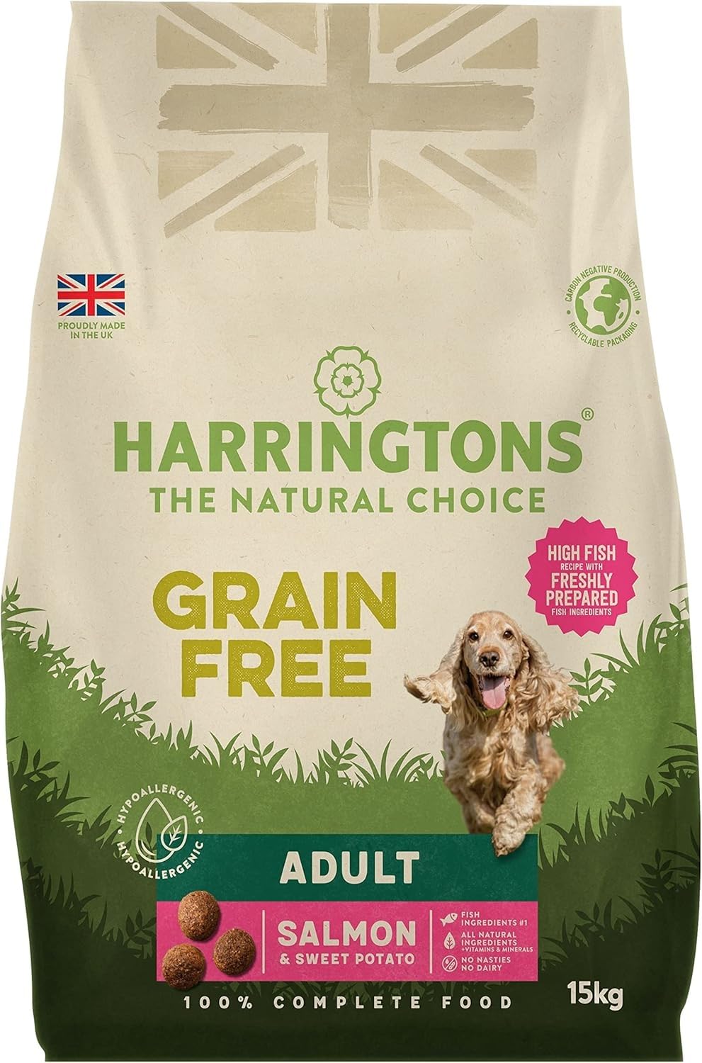 Harringtons Superfoods Complete Grain Free Hypoallergenic Dry Adult Dog Food - Made with All Natural Ingredients