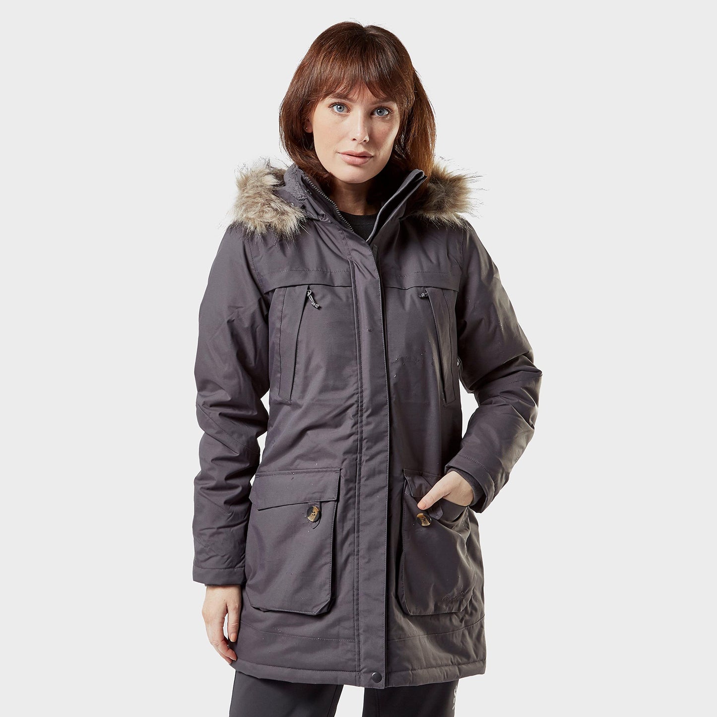 Peter Storm Women’s Paloma Waterproof Parka Jacket with Faux Fur Lined Hood and 4 Pockets, Waterproof, Insulated & Adjustable Winter Coat, Walking, Hiking & Outdoor Recreation, 5000mm HH No