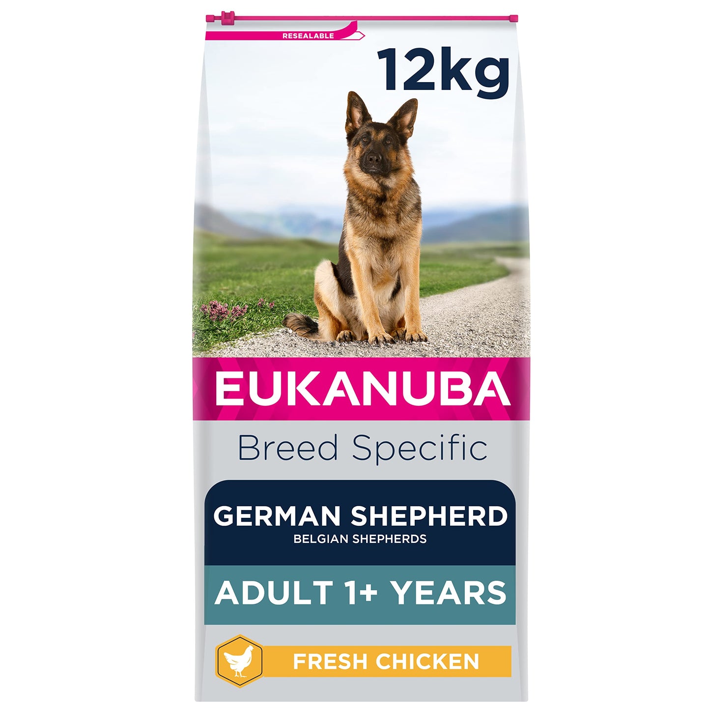 Eukanuba Complete Dry Dog Food for Adult German Shepherd Breed Types with Fresh Chicken
