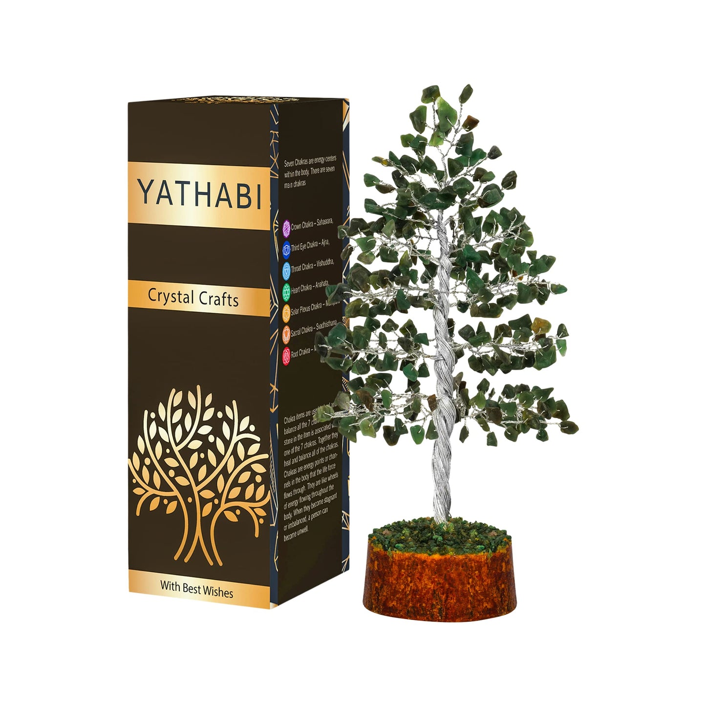 Tree of Life Gemstone Bonsai - Artificial Home and Office Decor, Spiritual Gift With Chakra Stones, Love Stone, Positive Energy - Crystal Rose Quartz