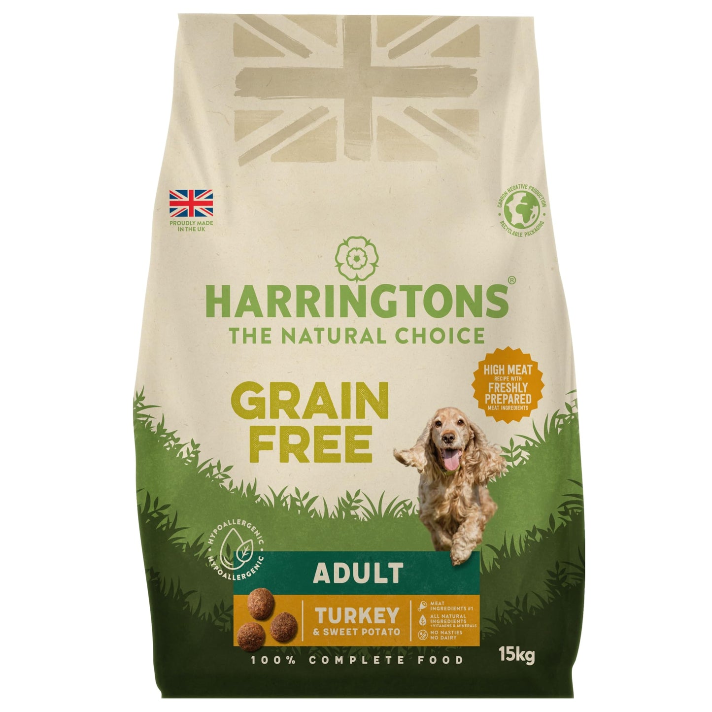 Harringtons Superfoods Complete Grain Free Hypoallergenic Dry Adult Dog Food - Made with All Natural Ingredients