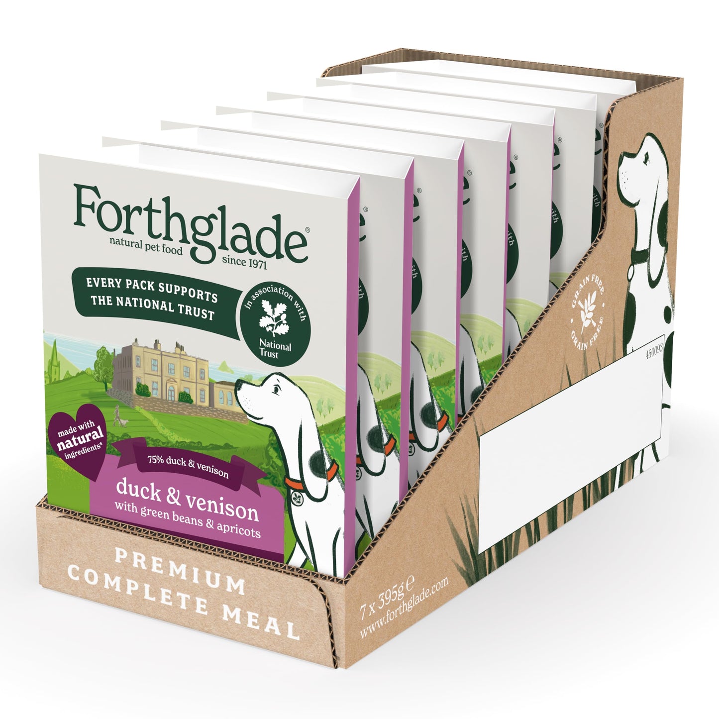 Forthglade Wet Dog Food, National Trust Variety Pack - Grain Free & Hypoallergenic Dog Food, Adult 1 Year+, Turkey & Goose and Duck & Venison, Stomach Sensitive, Natural Ingredients