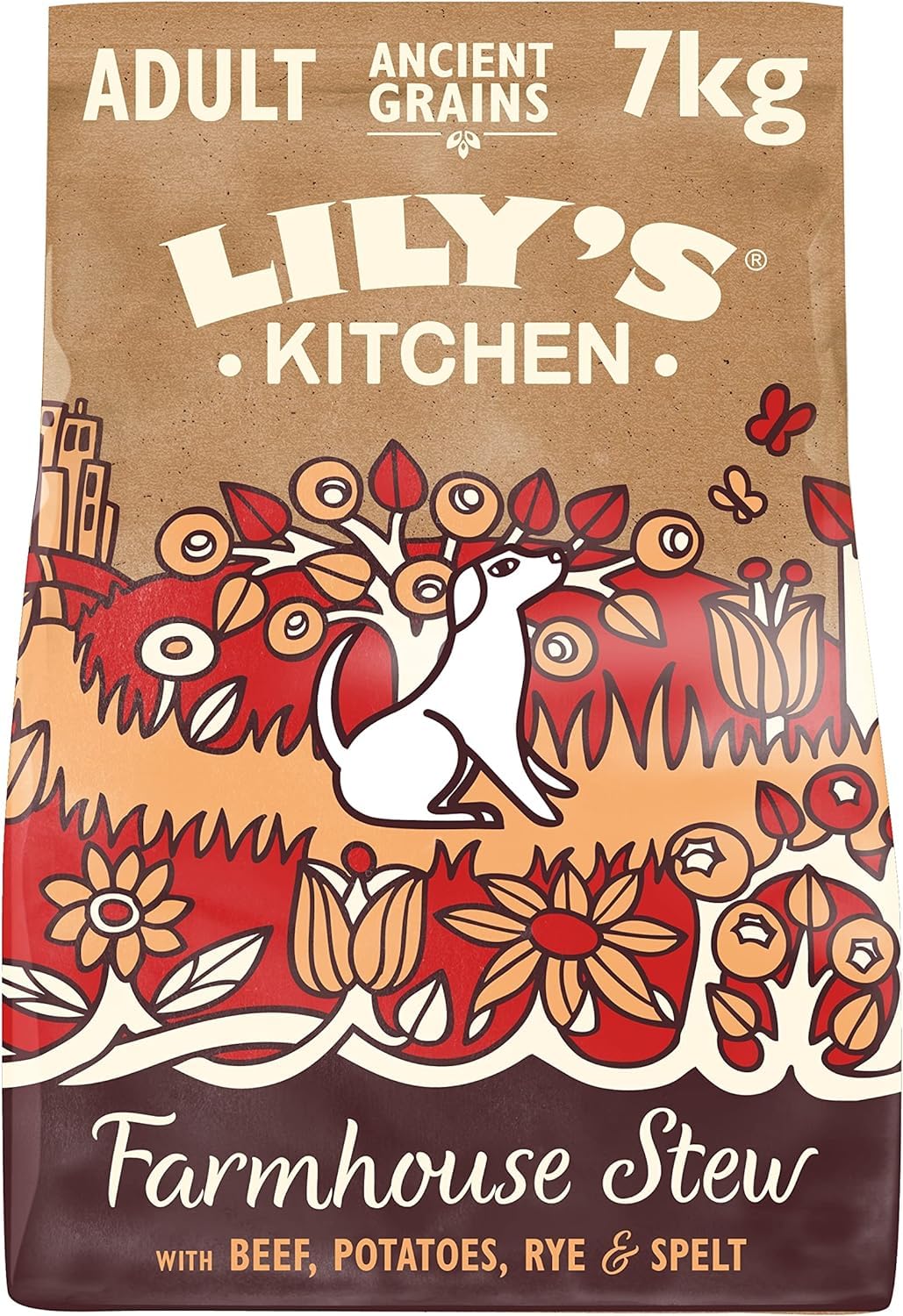Lily’s Kitchen Made with Natural Ingredients Adult Dry Dog Food Beef Stew with Ancient Grains 1kg Bag
