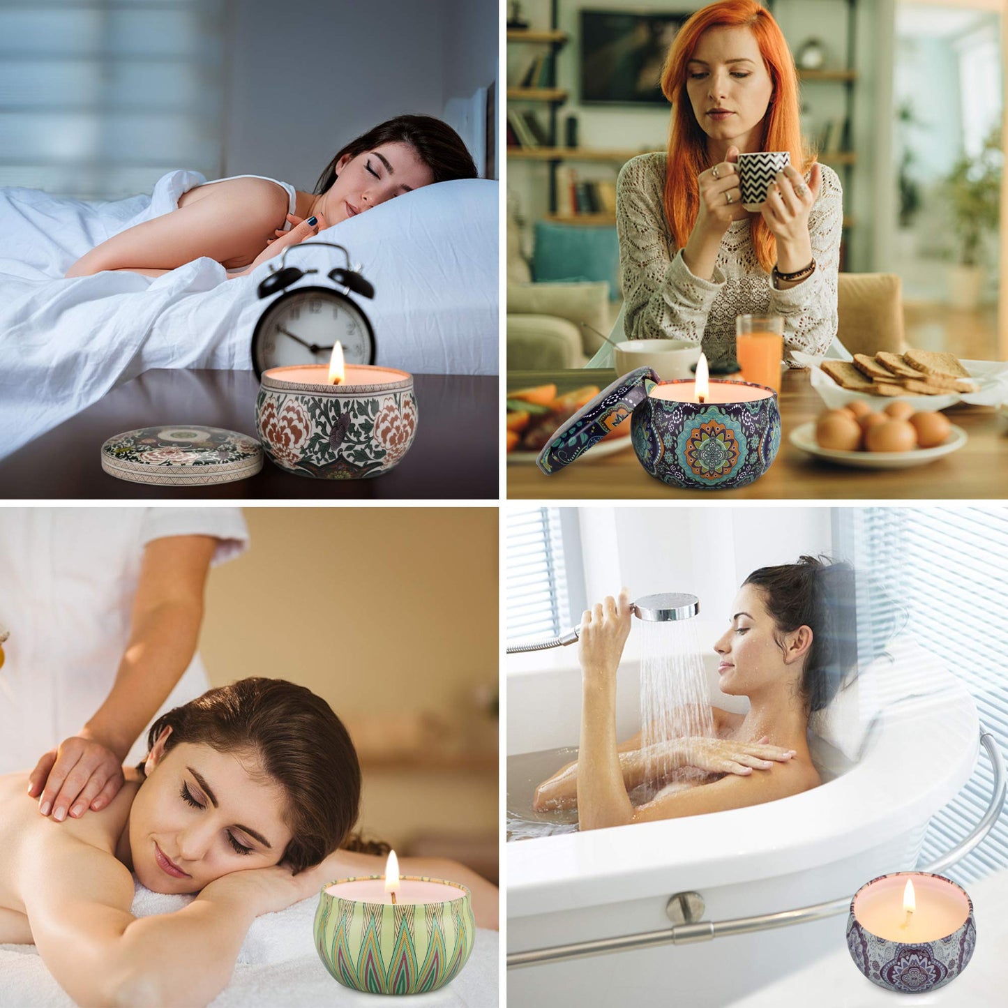 Yinuo Mirror Gifts for Women, 24 x 70 g Scented Candles Gift Set for Women, Soy Wax Aromatherapy Candles for Christmas, Birthday, Mother's Day, Valentine's Day, Bathroom, Yoga