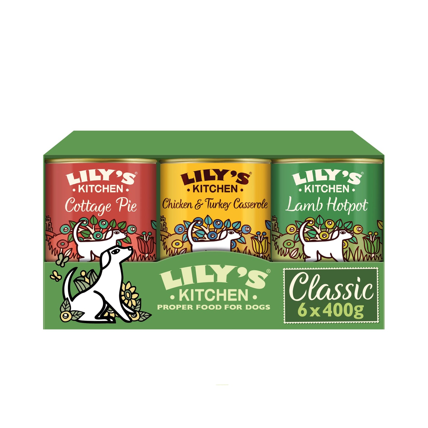 Lily's Kitchen Natural Adult Wet Dog Food Tins Grain-Free Recipe Variety pack 400g