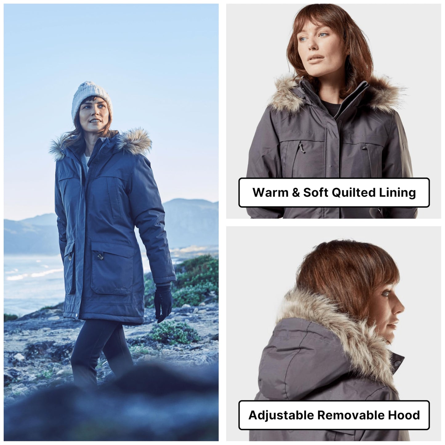 Peter Storm Women’s Paloma Waterproof Parka Jacket with Faux Fur Lined Hood and 4 Pockets, Waterproof, Insulated & Adjustable Winter Coat, Walking, Hiking & Outdoor Recreation, 5000mm HH No