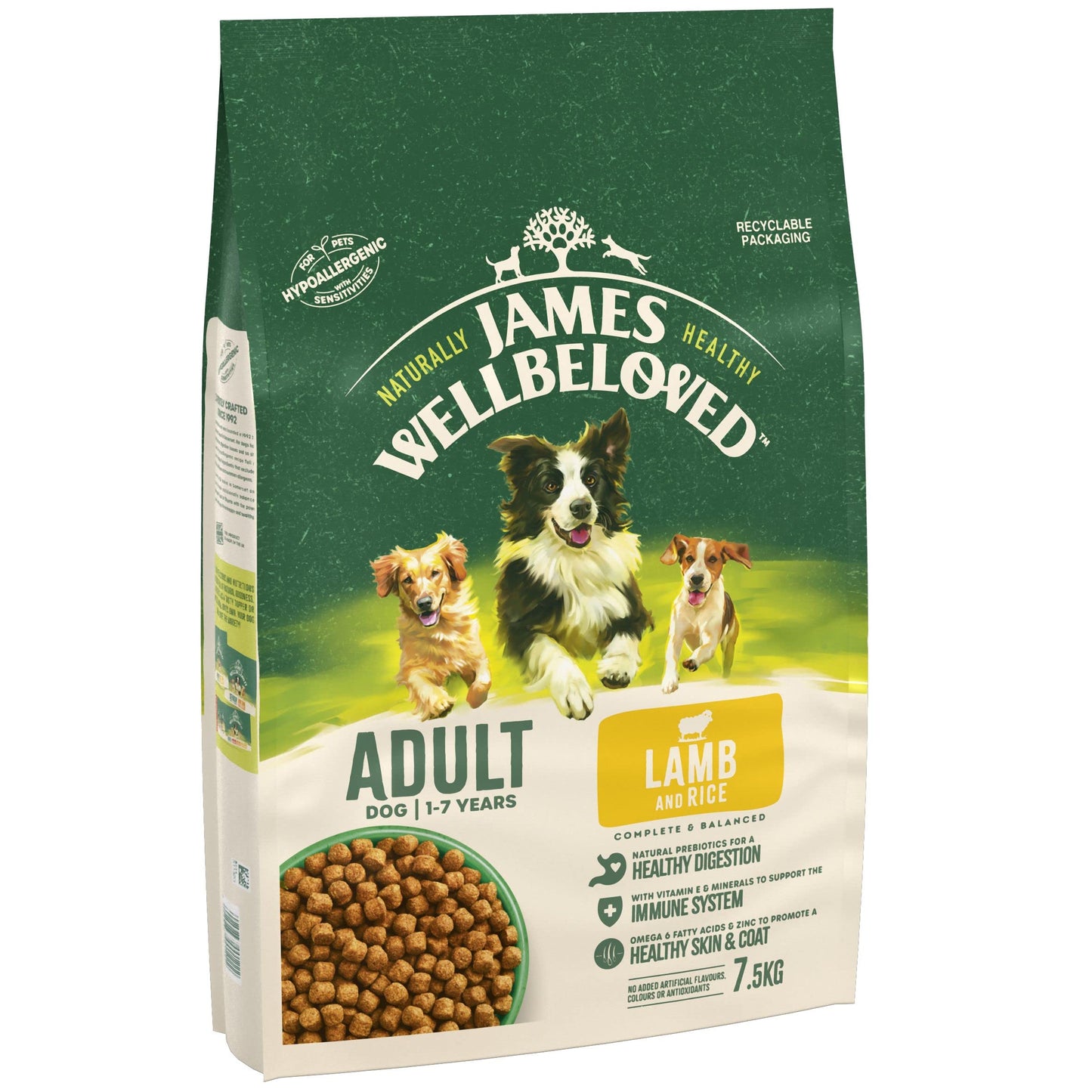 JAMES WELLBELOVED - Hypoallergenic Adult Dry Dog Food - 15 kg - Turkey & Rice - Bulk Dog Food Pack