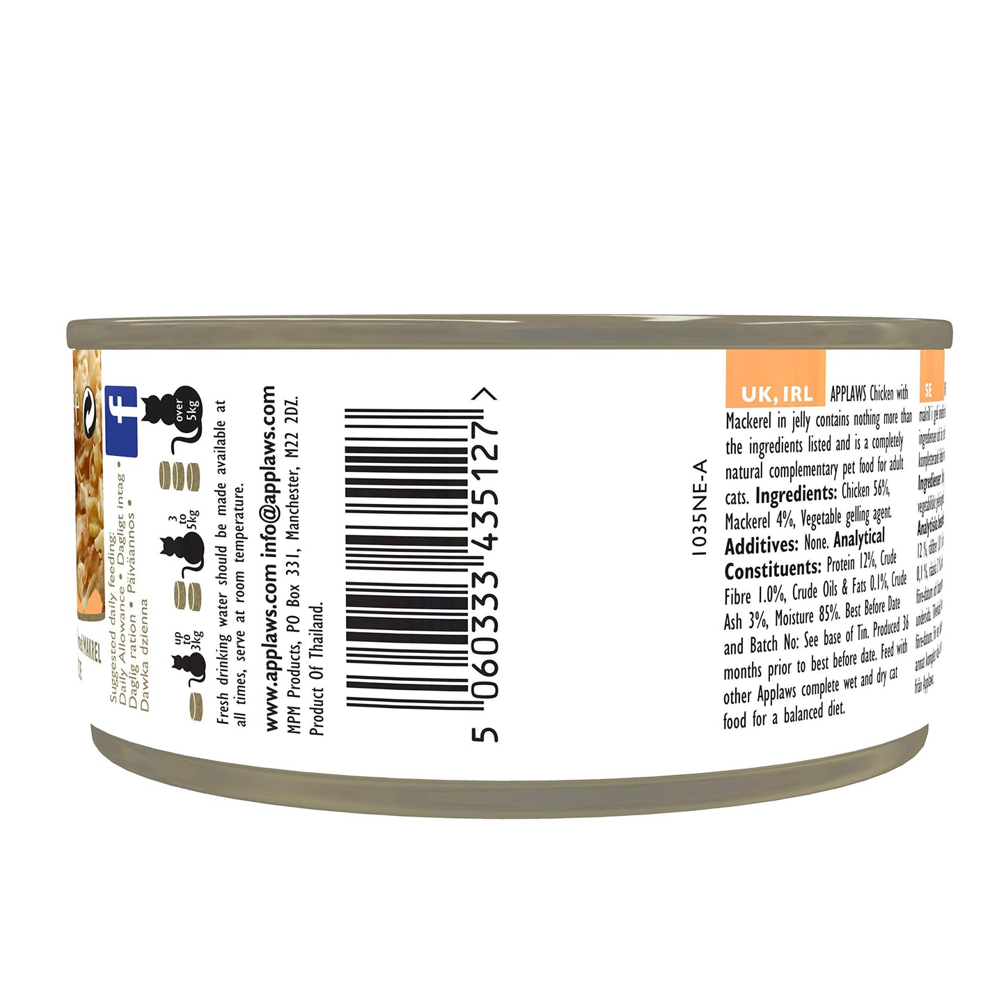 Applaws Natural Wet Cat Food, Chicken in Jelly 70 g Tin (Pack of 24 Tins)