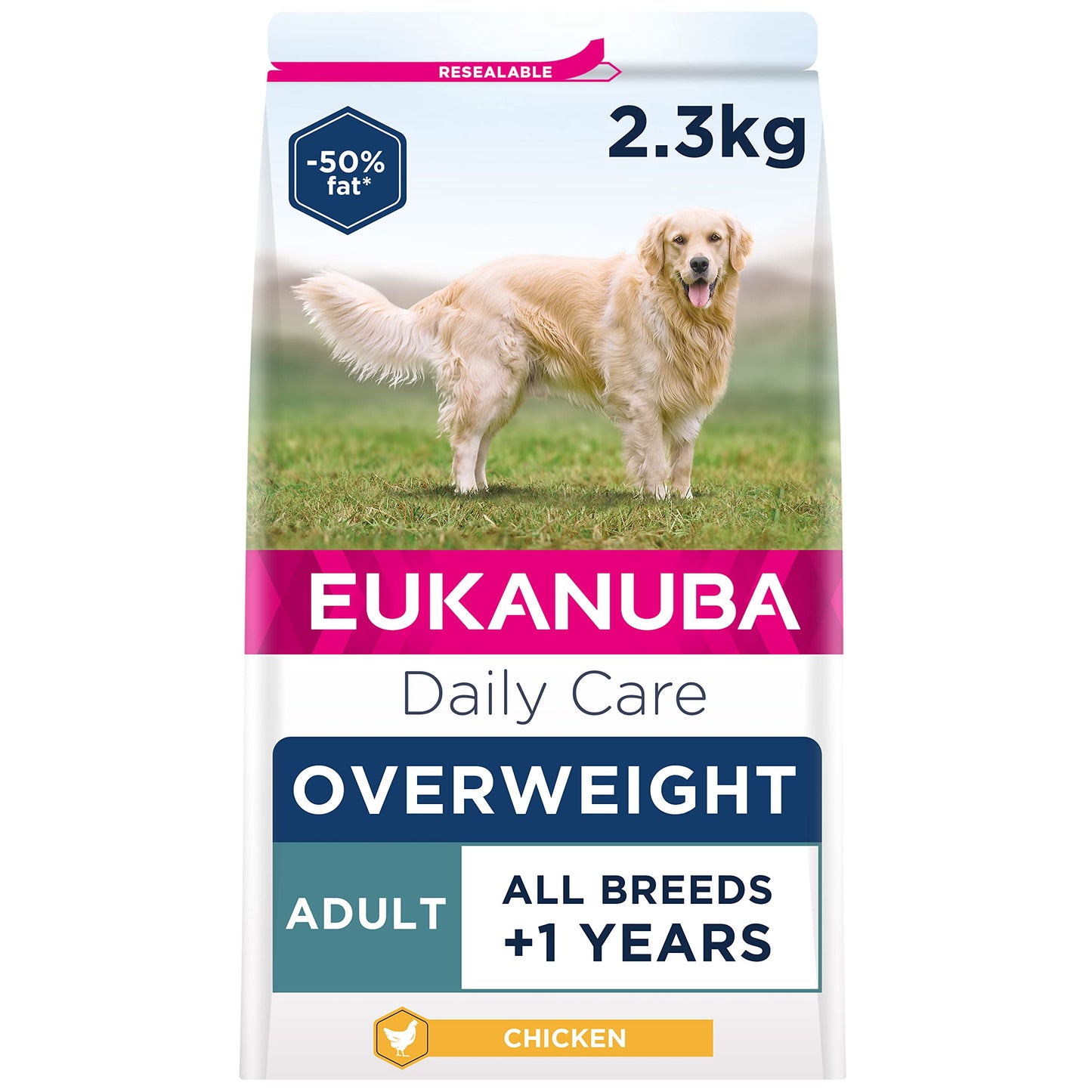 Eukanuba Overweight and Sterilised Low Fat Complete Dry Dog Food for Adult Dogs with Chicken