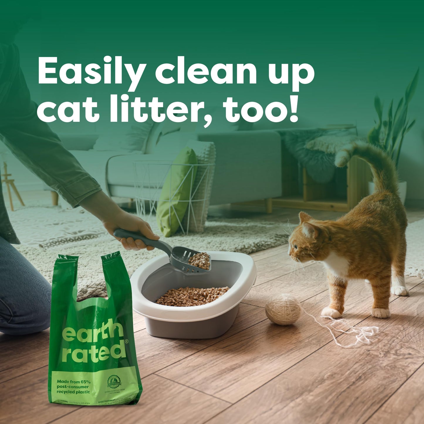 Earth Rated Dog Poop Bags with Tie Handles on Refill Rolls, Extra Wide, Easy-Tie Opening, Guaranteed Leak-Proof, Unscented, 105 Count
