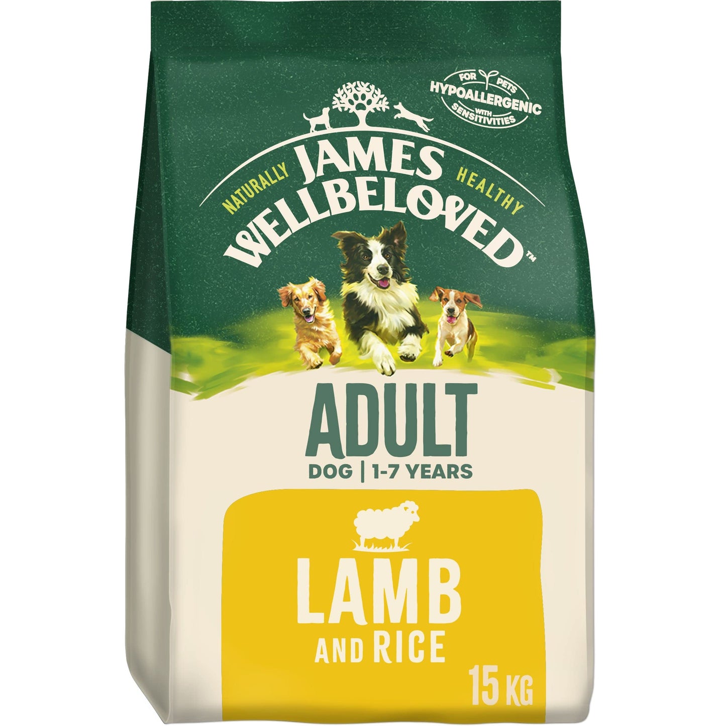 JAMES WELLBELOVED - Hypoallergenic Adult Dry Dog Food - 15 kg - Turkey & Rice - Bulk Dog Food Pack