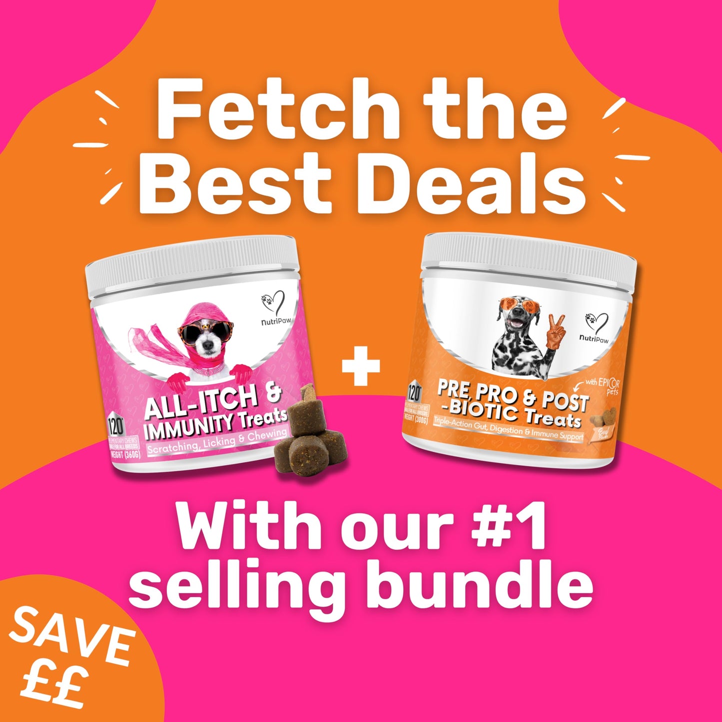 NutriPaw All-Itch, Flea & Tick Treats For Dogs - Soothe Itchy Paws, Eyes, Ears, Skin - Naturally Control Fleas & Ticks - Good for Small, Medium & Large Dogs - Supports Seasonal Itching