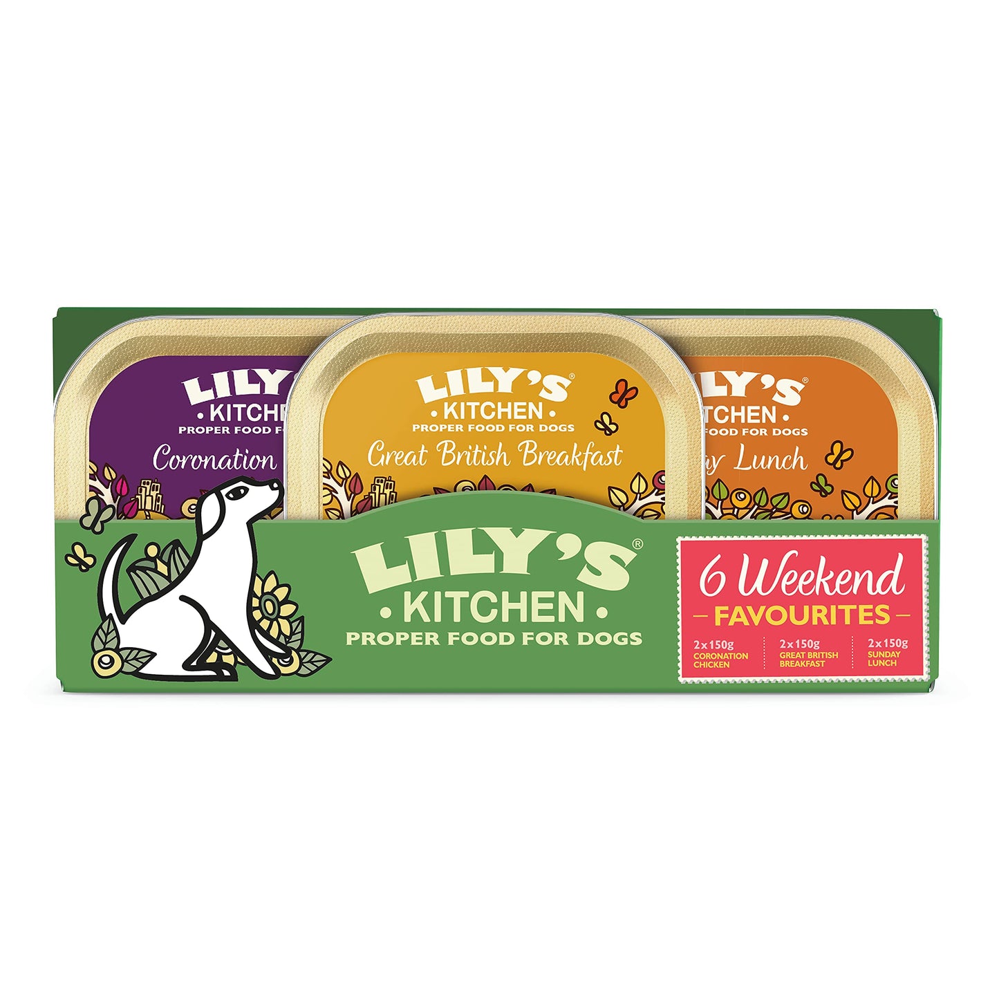 Lily's Kitchen Natural Adult Dog Food Wet Trays - Classic Dinners Multipack - Chicken, Lamb & Beef - Complete Meal Recipes