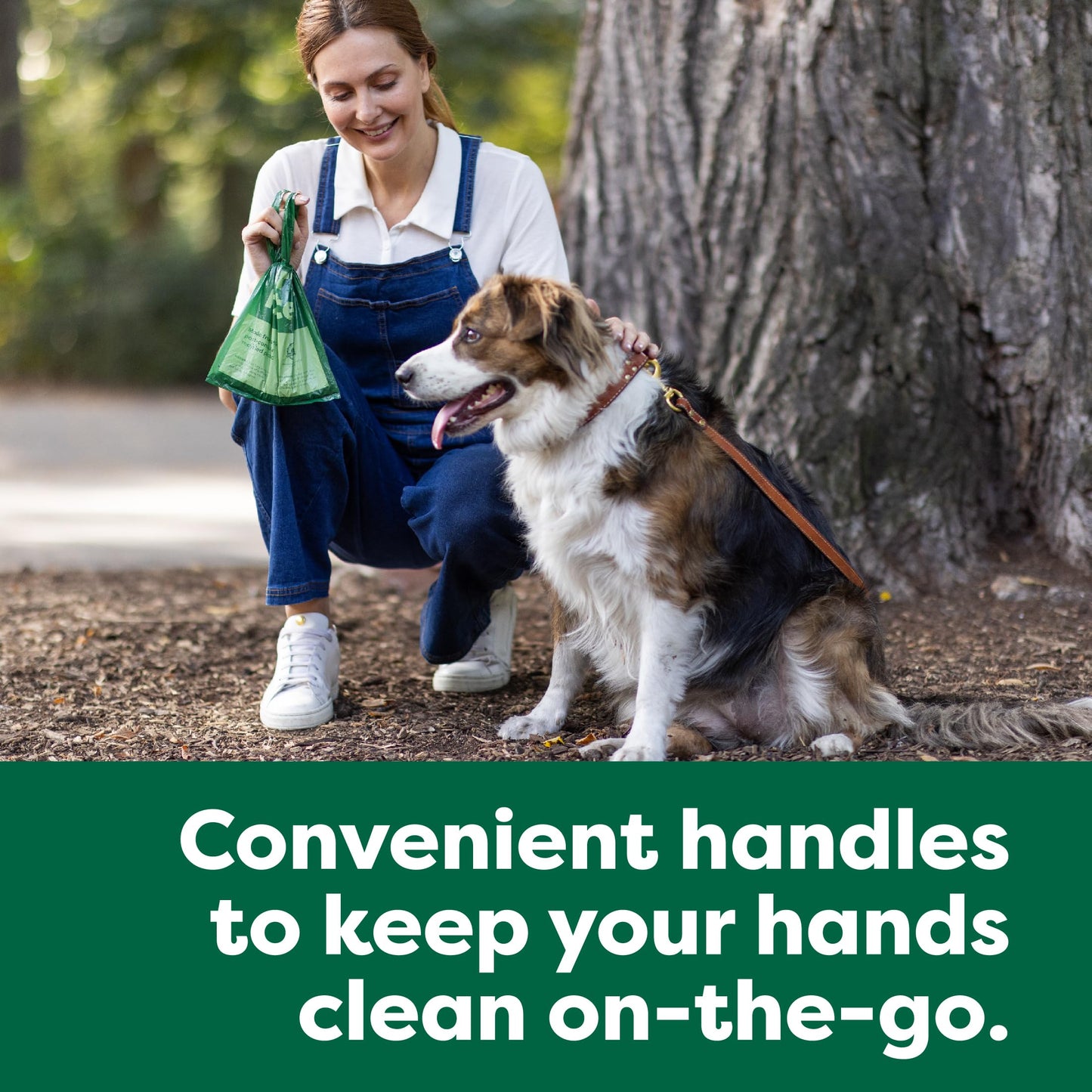 Earth Rated Dog Poop Bags with Tie Handles on Refill Rolls, Extra Wide, Easy-Tie Opening, Guaranteed Leak-Proof, Unscented, 105 Count
