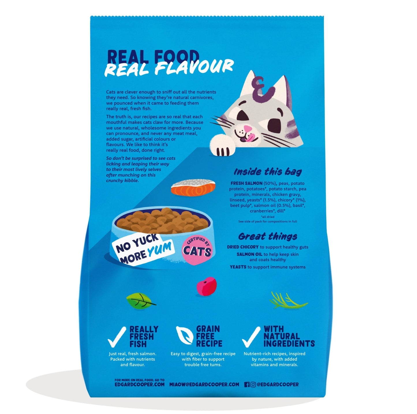 Edgard and Cooper Dry Cat Food Grain Free Adult Chicken 2kg - Natural, Fresh Meat for indoor or outdoor cats, Junk free, Healthy Ingredients, help support sensitive stomachs