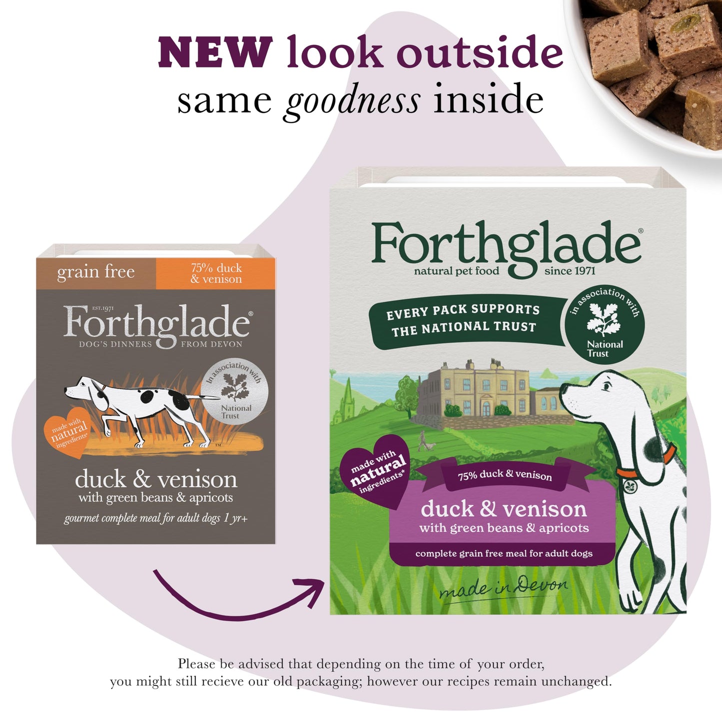 Forthglade Wet Dog Food, National Trust Variety Pack - Grain Free & Hypoallergenic Dog Food, Adult 1 Year+, Turkey & Goose and Duck & Venison, Stomach Sensitive, Natural Ingredients