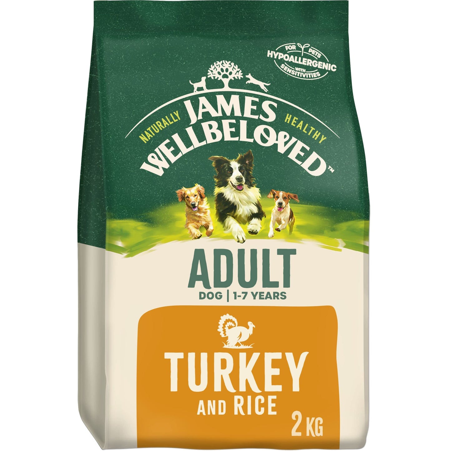 JAMES WELLBELOVED - Hypoallergenic Adult Dry Dog Food - 15 kg - Turkey & Rice - Bulk Dog Food Pack