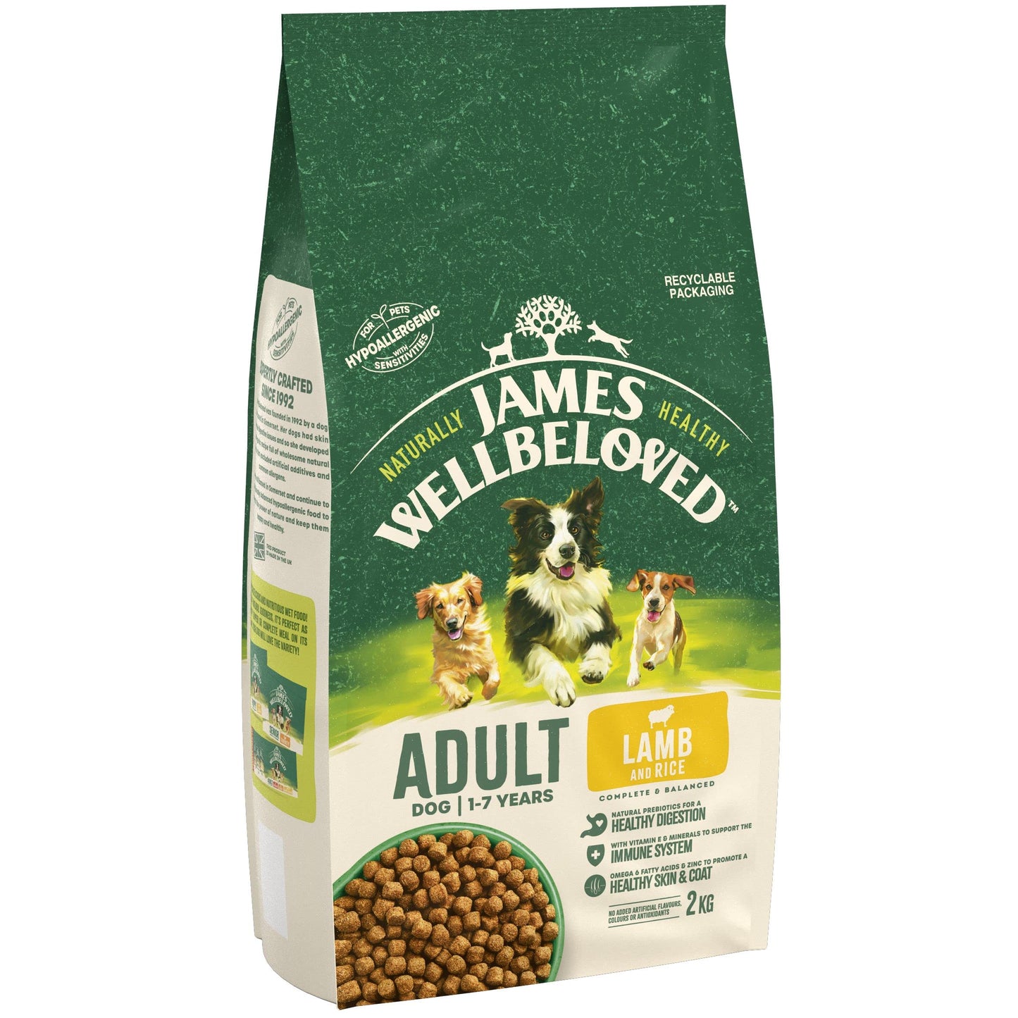 JAMES WELLBELOVED - Hypoallergenic Adult Dry Dog Food - 15 kg - Turkey & Rice - Bulk Dog Food Pack
