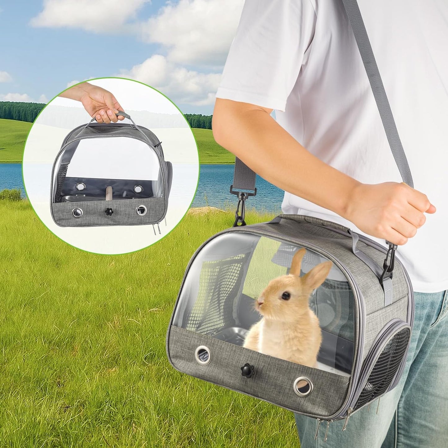 Bird Travel Carrier Portable Small Bird Carrier Breathable Collapsible Travel Bag for Parrot Parakeet Budgie Cockatiel