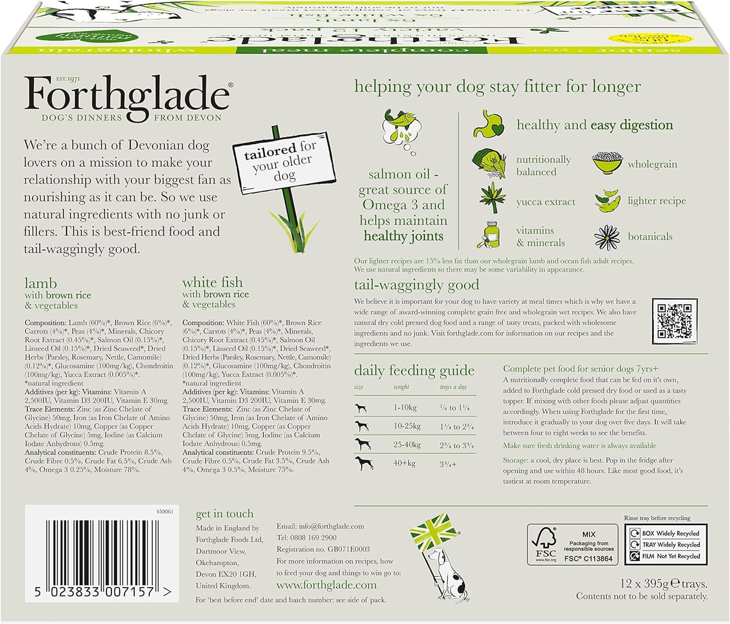 Forthglade Wet Dog Food Variety Pack - Senior 7 Years+, Grain Free & Hypoallergenic Dog Food, Turkey & Lamb with Vegetables, Stomach Sensitive Meals with Natural Ingredients
