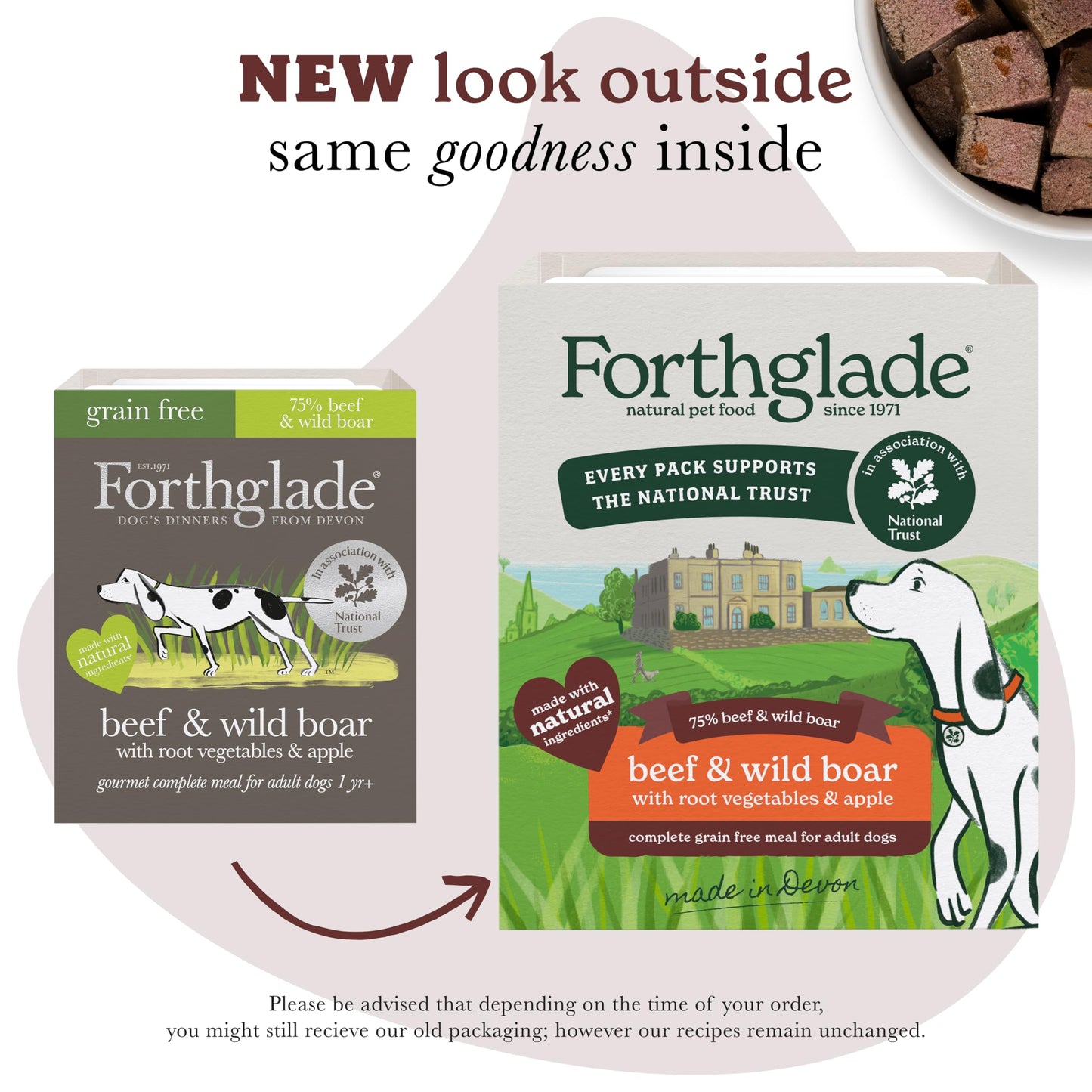 Forthglade Wet Dog Food, National Trust Variety Pack - Grain Free & Hypoallergenic Dog Food, Adult 1 Year+, Turkey & Goose and Duck & Venison, Stomach Sensitive, Natural Ingredients