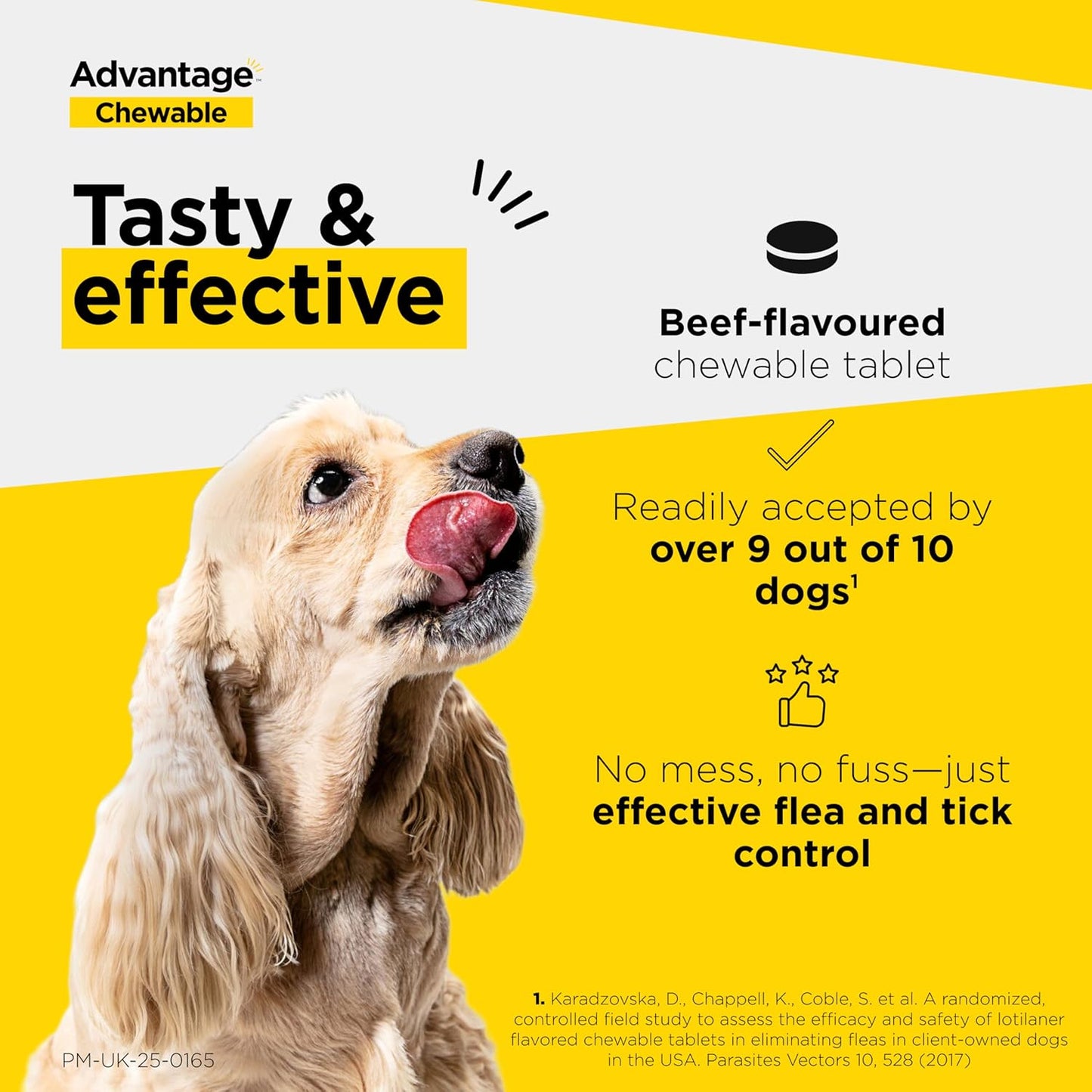 Advantage Chewable 112mg Chewable Tablets for Dogs >2.5-5.5kg (3 pack), Flea and Tick Treatment, Fast Acting Kills Fleas Within Hours, Prevention Lasts For A Month, Easy To Administer