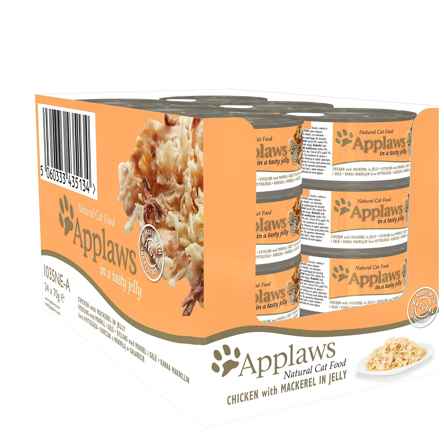 Applaws Natural Wet Cat Food, Chicken in Jelly 70 g Tin (Pack of 24 Tins)
