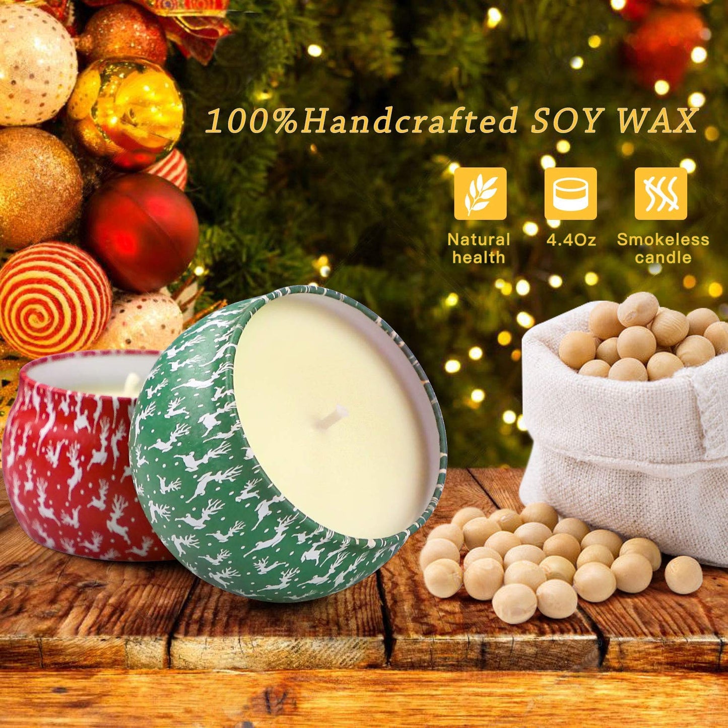 Yinuo Mirror Gifts for Women, 24 x 70 g Scented Candles Gift Set for Women, Soy Wax Aromatherapy Candles for Christmas, Birthday, Mother's Day, Valentine's Day, Bathroom, Yoga