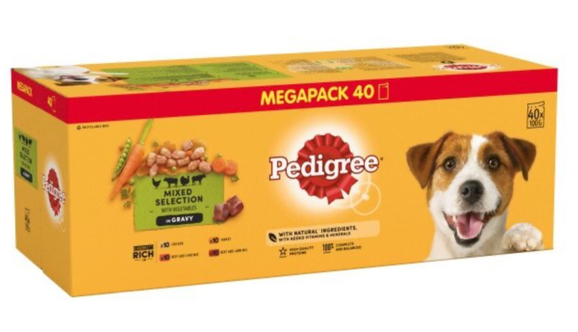 Pedigree Pouches Chicken Beef Turkey Lamb in Gravy 40 x 100g Mega Pack