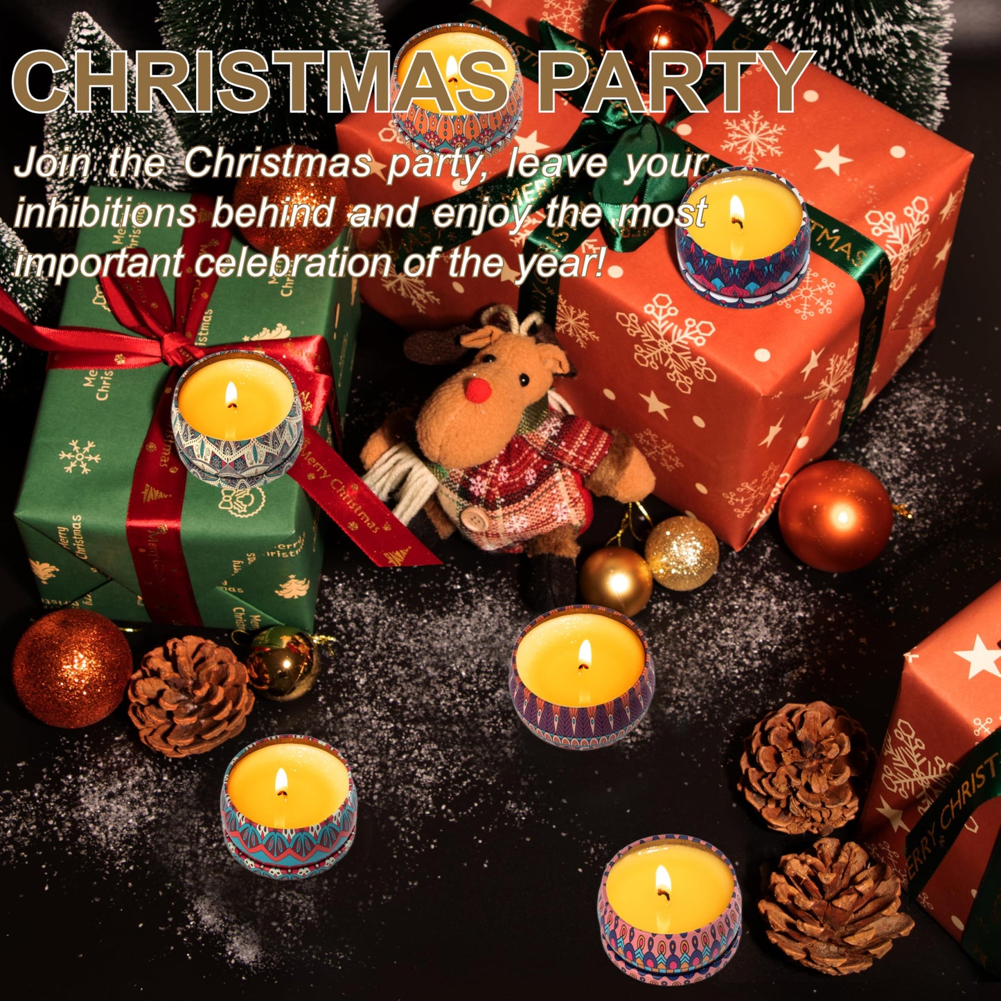 Auralome Scented Candles Sets for Women - Natural Soy Wax Aromatherapy Candle Small Gifts Long Burn Fragranced Aroma Candle Set of 4 4.4 Oz for Birthday Mum Teacher Mothers Day Christmas Diwali Bath