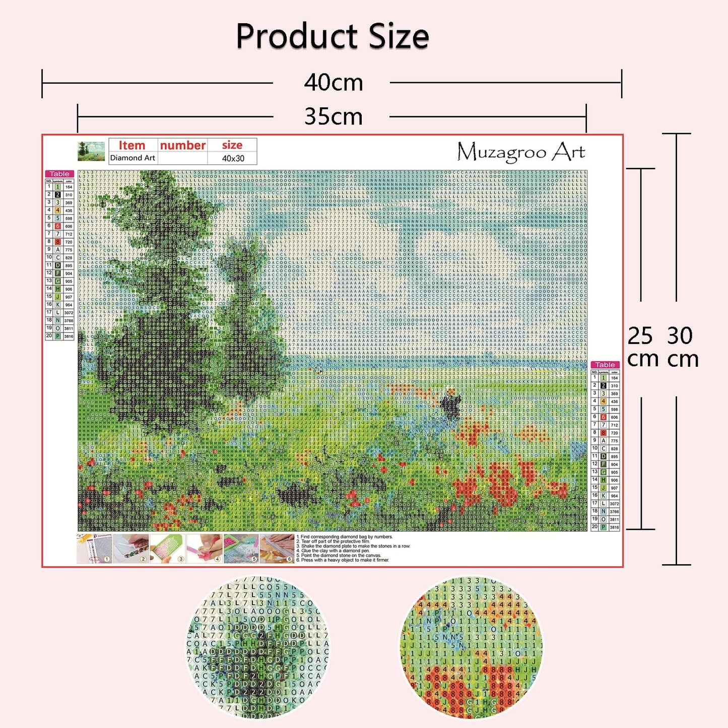 Muzagroo Art 5D Diamond Painting Kits for Adults, DIY Diamond Art Kits for Beginners, Turtle Diamond Dot Kits Gem Arts and Crafts for Living Room, Gem Painting Bedroom 4 PCS Wall Art