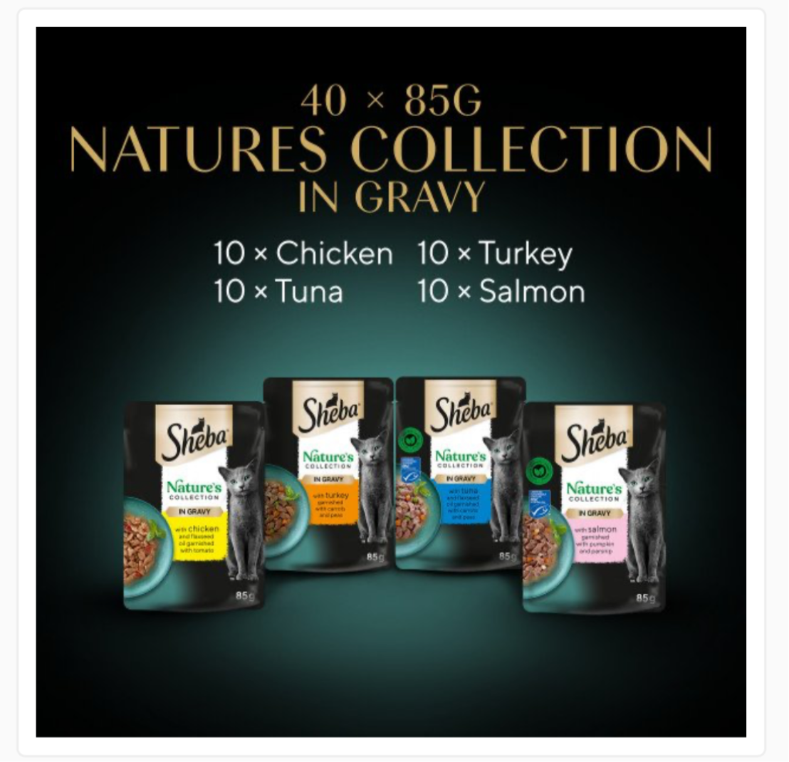 Sheba Nature's Collection Mixed Selection in Gravy Pouches 40 x 85g